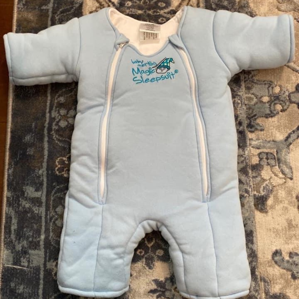 Baby Merlin's Magic Sleepsuit Blue Cotton